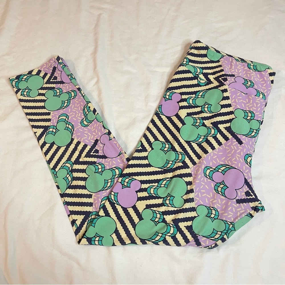 3/$15 LULA ROE Disney Mickey Mouse Geometric Leggings, TC